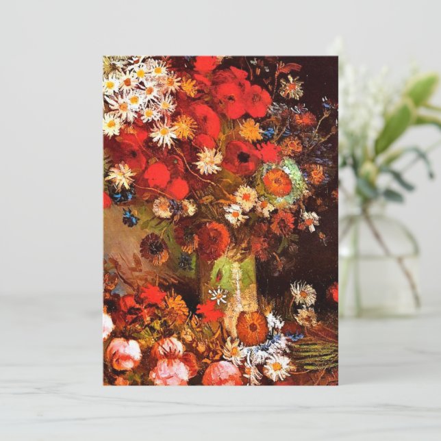 Van Gogh - Vase mit Pflücken, Kornblumen, Peonies (Stehend Vorderseite)