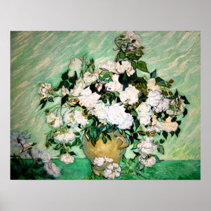 Van Gogh Vase mit Pink Roses Poster