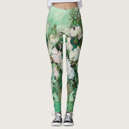 Van Gogh Vase mit rosa Rosen Vintage Blumenkunst Leggings