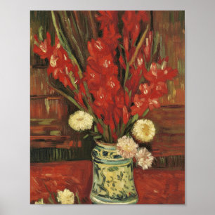 Van Gogh-Vase mit roten Gladiolen Poster