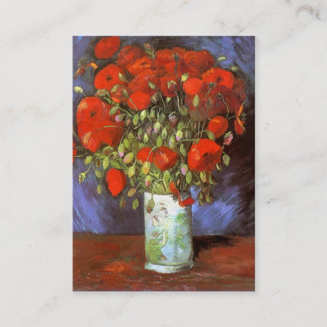 Van Gogh: Vase mit roten Mohnblumen Visitenkarte (Vorderseite)