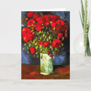 Van Gogh Vase mit roten Pflaumen Grußkarte Karte
