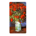 Van Gogh: Vase mit roten Pflücken<br><div class="desc">Schönere klassische Stillleben-Aufkleber,  gemalt vom niederländischen Maler Vincent Willem van Gogh. com</div>