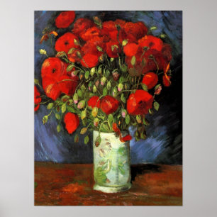 Van Gogh - Vase mit roten Pflücken Poster
