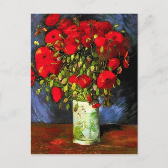 Van Gogh Vase mit roten Pfoten Postkarte (Vorderseite)