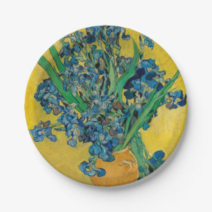 Van Gogh Vase mit Schwertlilien Klassischer Impres Pappteller