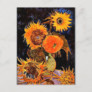 Van Gogh - Vase mit sechs Sonnenblumen Postkarte