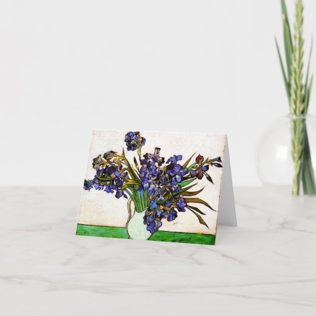 van Gogh Vase of Irises Note Card Karte (Vorderseite)