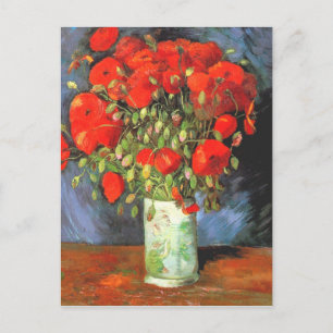 Van Gogh Vase Red Poppies floral Still Life Postkarte