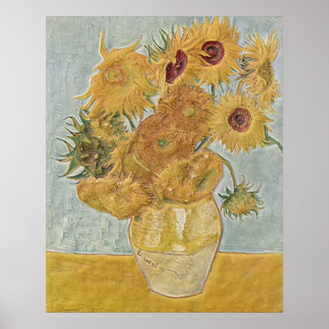 Van Gogh - Vase Twelve Sunflowers Poster (Vorne)