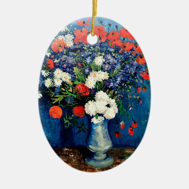 Van Gogh - Vase with Poppies, Keramik Ornament (Vorne)