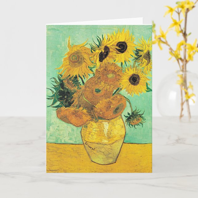 Van Gogh - Vasen mit 12 Sonnenblumen Karte (Gelbe Blume)