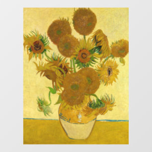 Van Gogh - Vasen mit 15 Sonnenblumen Fensteraufkleber