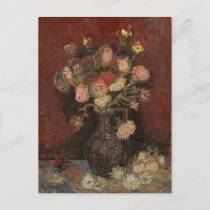 Van Gogh - Vasen mit chinesischen Astern und Gladi Postkarte