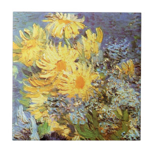 Van Gogh - Vasen mit Flieder, Margeriten und Anemo Fliese