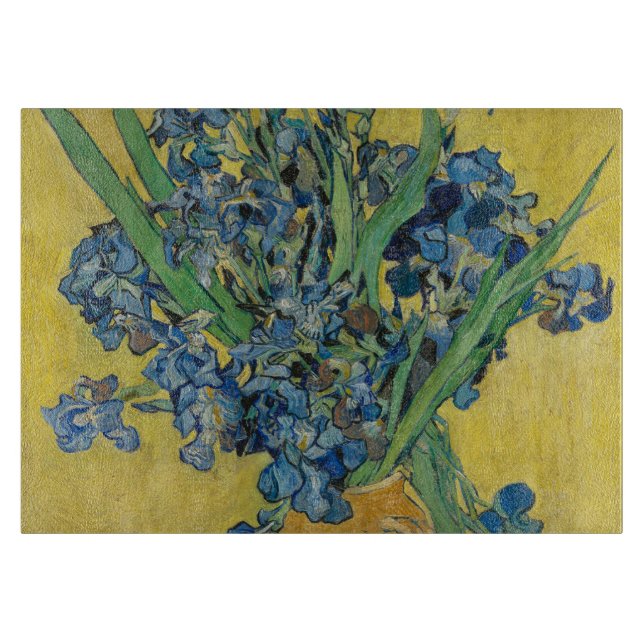 Van Gogh Vasen mit Iris Klassischer Impressionismu Schneidebrett (Vorderseite)