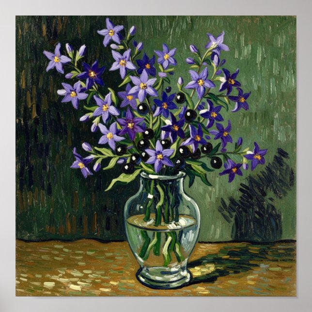 Van Gogh Vasen mit Nachtschatten Poster (Vorne)