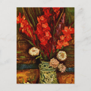 Van Gogh - Vasen mit roten Gladiolen Postkarte