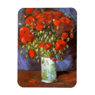 Van Gogh: Vasen mit roten Mohnblumen Magnet