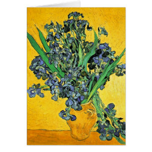 Van Gogh - Vasen mit Schwertlilien Gelber Hintergr