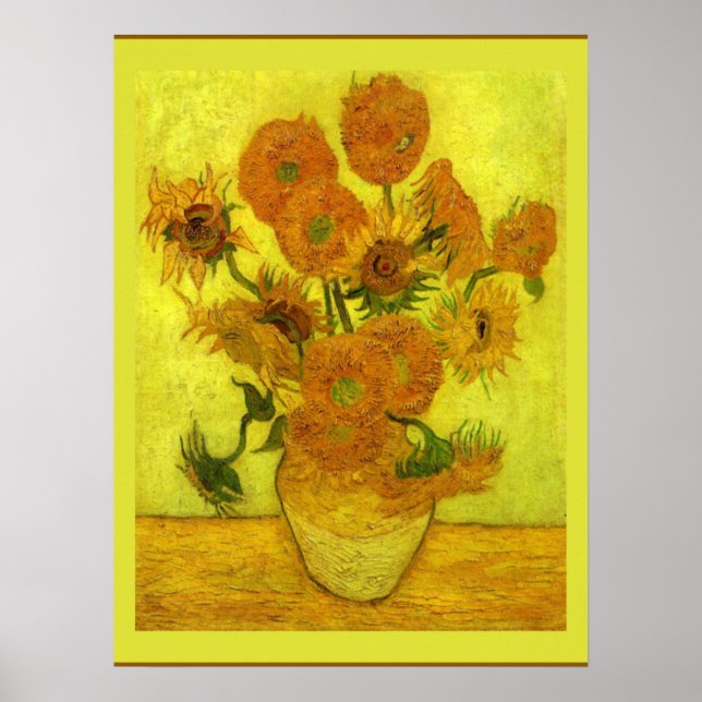 Van Gogh - Vierzehn Sonnenblumen, Poster (Vorne)
