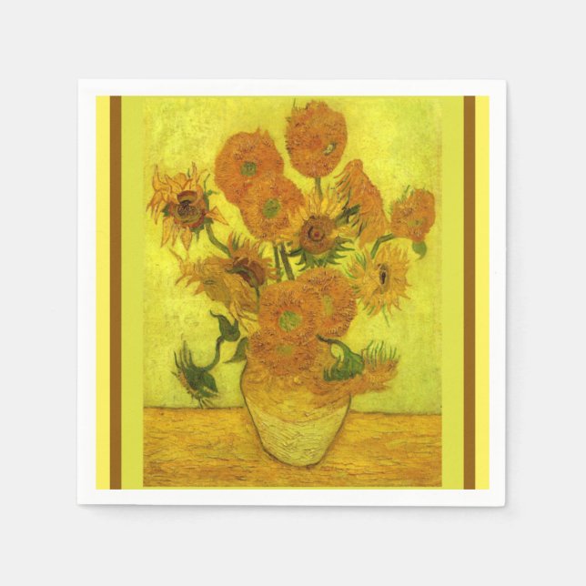 Van Gogh - Vierzehn Sonnenblumen, Serviette (Vorderseite)