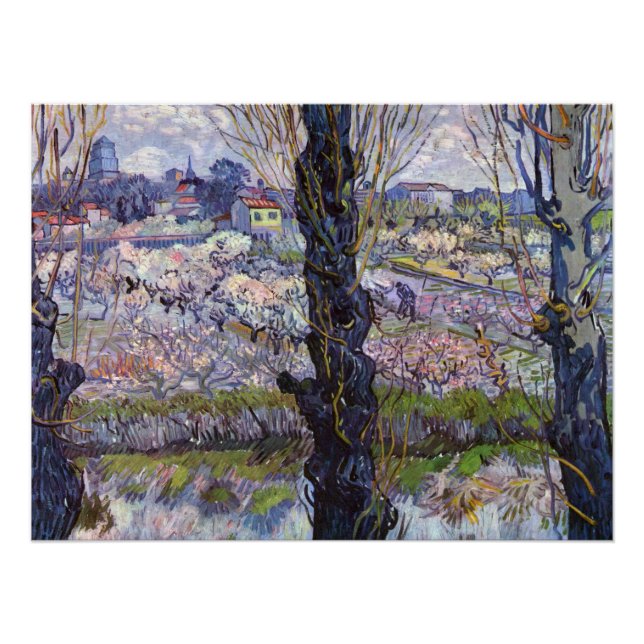 Van Gogh View Arles Blühender Garten Poster (Vorderseite)