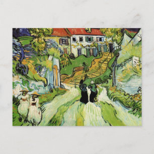 Van Gogh Village Street and Steps Auvers, Figures Postkarte