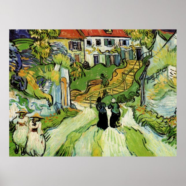 Van Gogh - Village Street and Steps in Auvers Poster (Vorne)