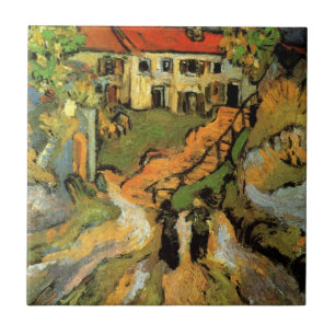 Van Gogh Village Street und Steps Auvers, Figures Fliese