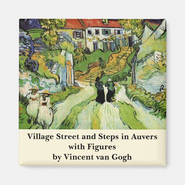 Van Gogh Village Street und Steps Auvers, Figures Magnet (Vorne)