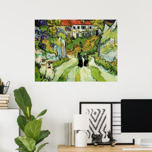 Van Gogh Village Street und Steps Auvers, Figures Poster