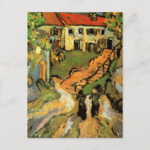 Van Gogh Village Street und Steps Auvers, Figures Postkarte