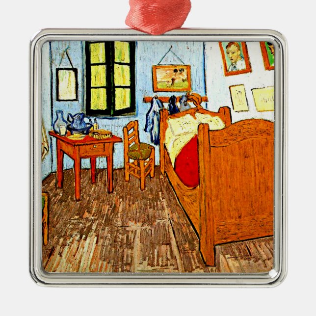 Van Gogh - Vincent's Bedroom, berühmte Malerei, Ornament Aus Metall (Vorne)