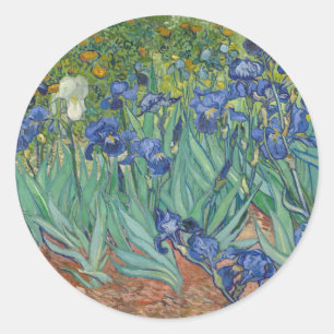 Van Gogh Vintag Irises Runder Aufkleber