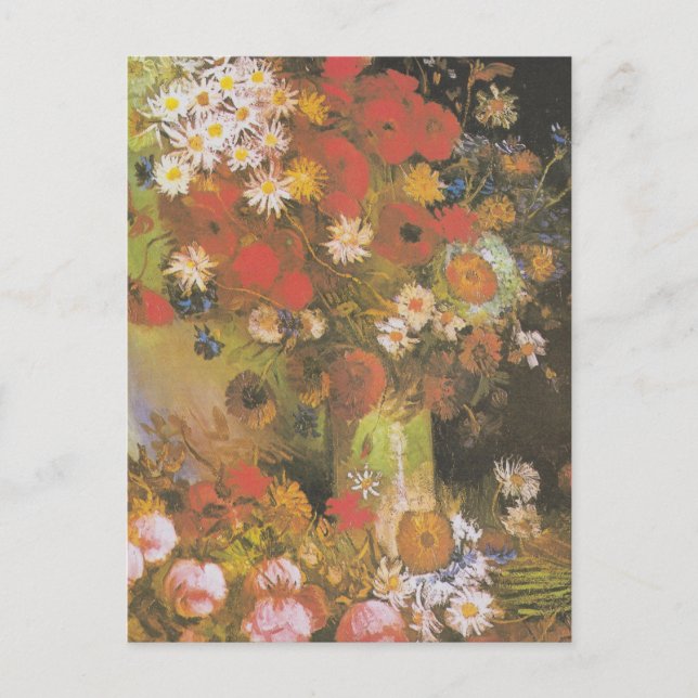 Van Gogh Vintag Peonies und Chrysanthemums Postkarte (Vorderseite)