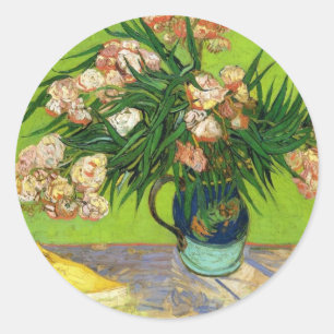 Van Gogh Vintage-Gemälde Blüten Blumen Reben Runder Aufkleber