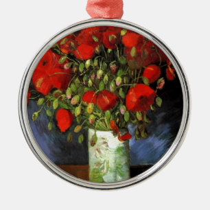 Van Gogh Vintage-Gemälde Blüten Vase Blumen Silbernes Ornament