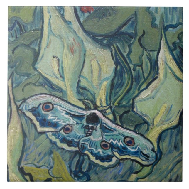 Van Gogh Vintage Großer Pfauenspinner Fliese (Vorderseite)