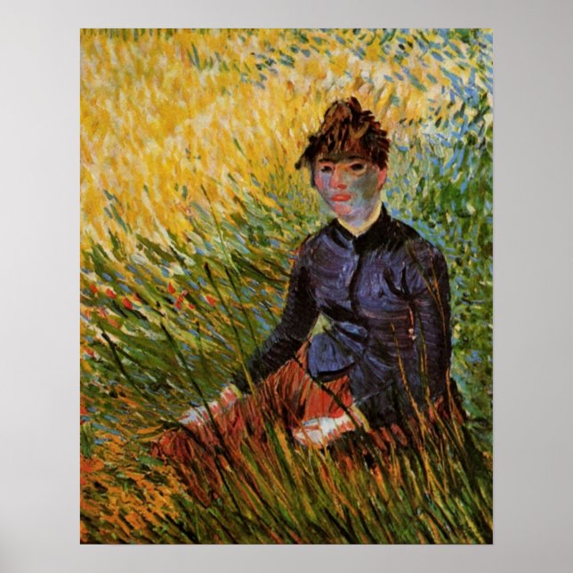 Van Gogh; Weibchen im Gras, Vintage Kunst Poster (Vorne)