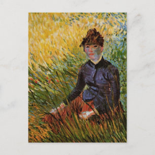 Van Gogh; Weibchen im Gras, Vintage Kunst Postkarte