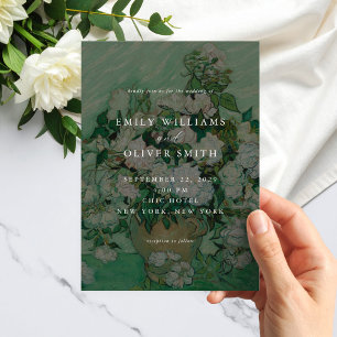Van Gogh Weiße Rose Blumen Florale Hochzeit Einladung