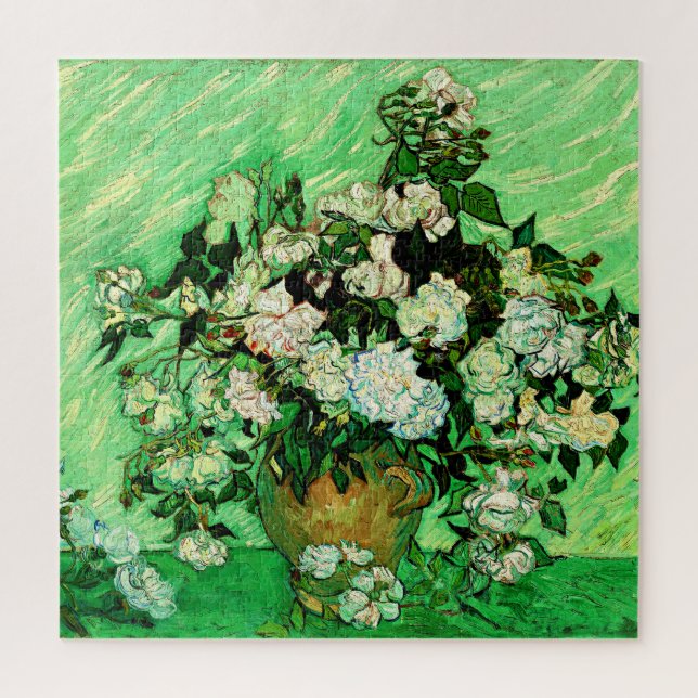 Van Gogh - Weiße Rosen, berühmtes Gemälde, Puzzle (Vertikal)