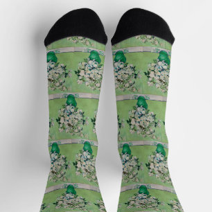 Van Gogh Weiße Rosen - Smaragdvase Blumenkunst Socken