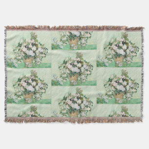Van Gogh Weiße Rosen - Vintage Mint Florale Kunst Decke