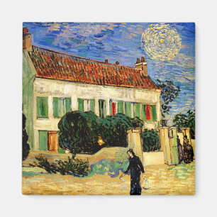 Van Gogh - Weißes Haus bei Nacht, Magnet