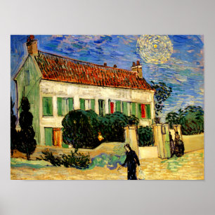 Van Gogh - Weißes Haus bei Nacht Poster