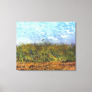 Van Gogh: Weizen-Feld mit Mohnblumen und Lerche Leinwanddruck