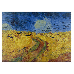 Van Gogh Weizenfeld mit Krähen Post-Impressionist Schneidebrett