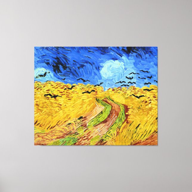 Van Gogh - Weizenfeld mit Kronen, berühmtes Bild Leinwanddruck (Vorderseite)